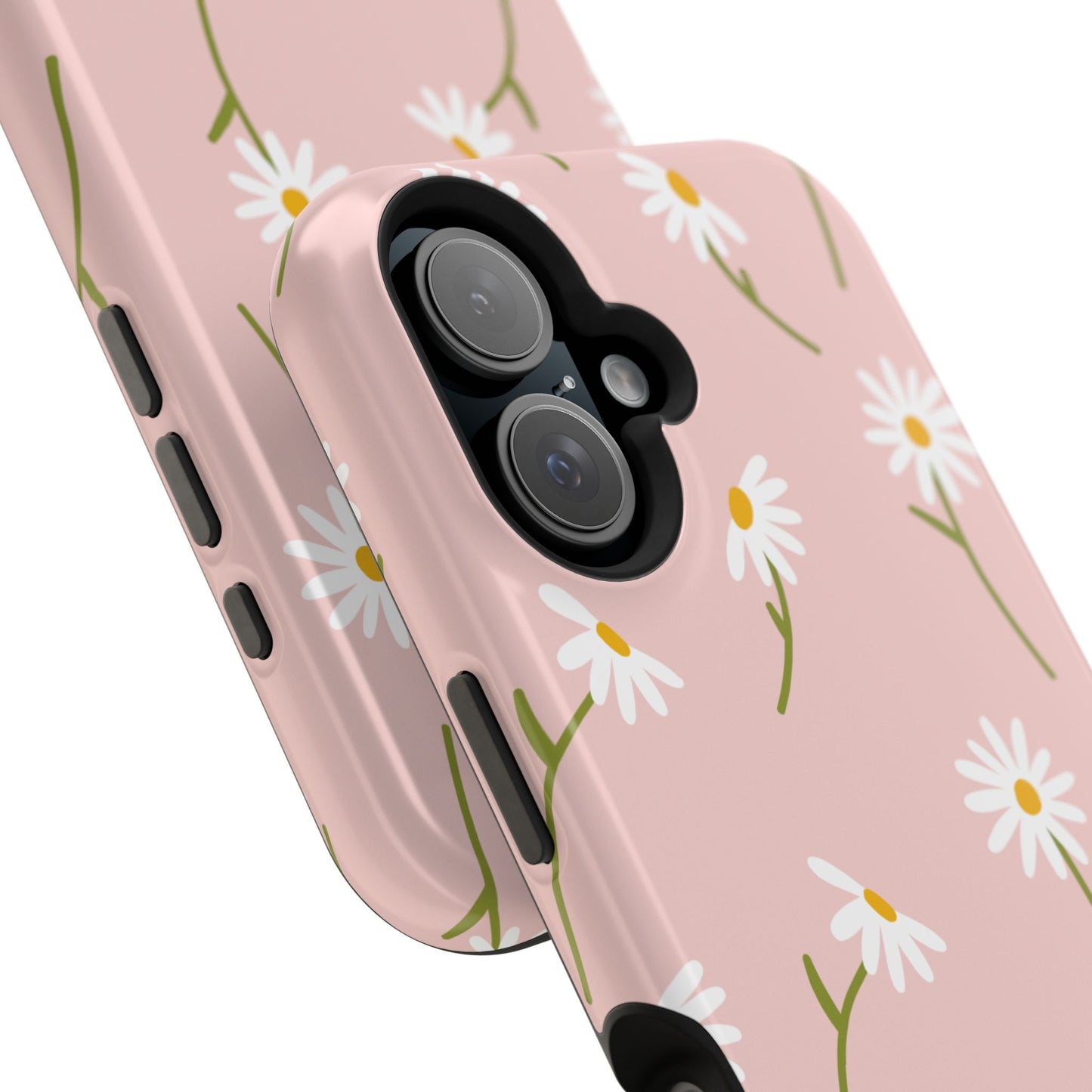 Daisy Delight Tough MagSafe iPhone Case – Cute Floral Design with Dual-Layer Protection