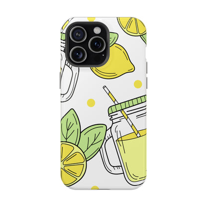 Lemonade Love Tough MagSafe iPhone Case – Fun Lemon Mason Jar Design, Dual-Layer Protection