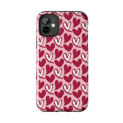 Hand-Drawn Hearts iPhone Case