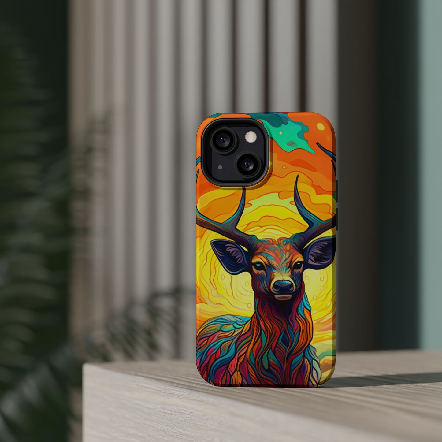 Vibrant Stag in Bloom – MagSafe iPhone Case