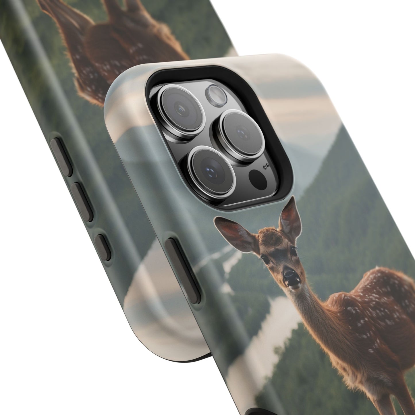 Majestic Fawn Overlooking Mountain Vista MagSafe iPhone Case