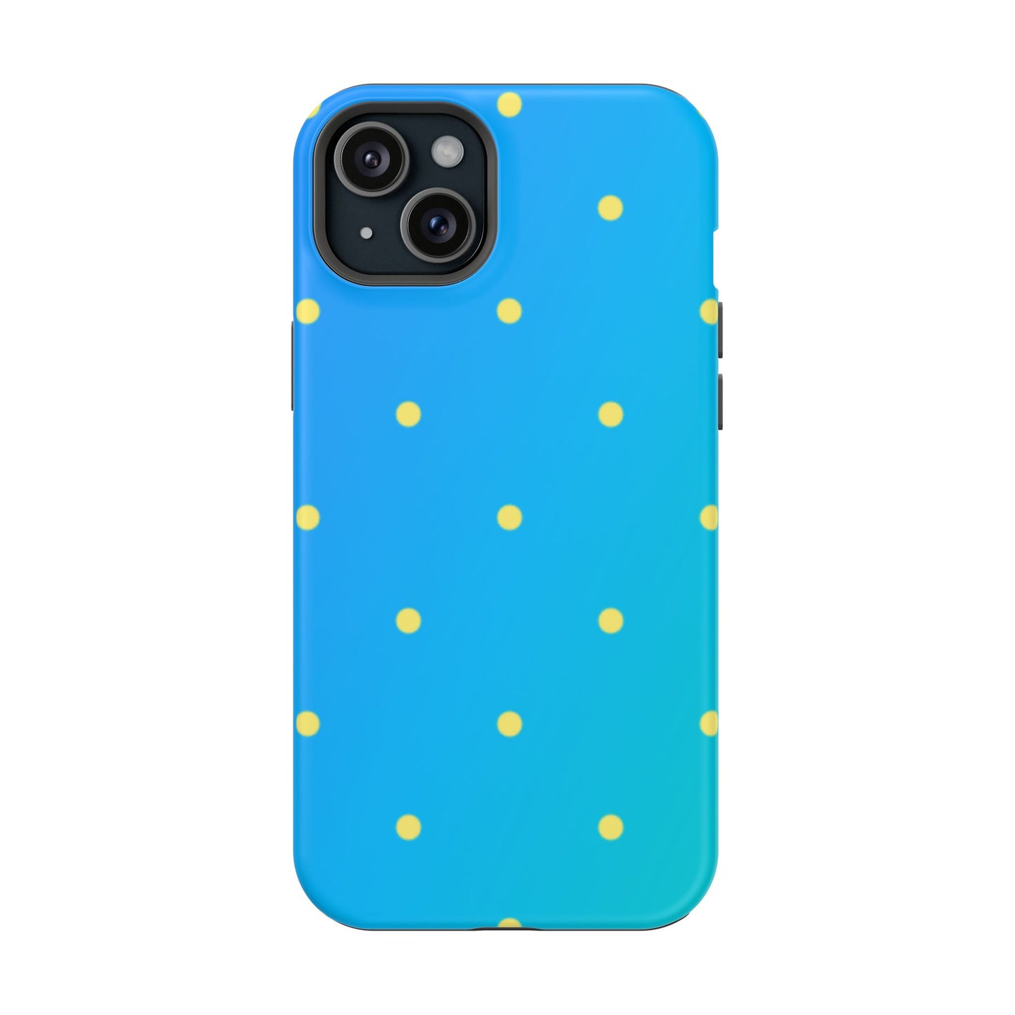 Blue Ocean Gradient Polka Dots MagSafe iPhone Case – Shockproof, Smooth Matte Finish, Dual-Layer Design