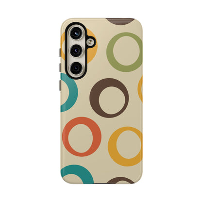 Retro Colorful Rings Samsung Galaxy Case – Shockproof, Matte Finish, Dual-Layer Protection