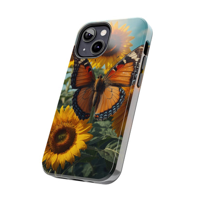 Vibrant Butterfly & Sunflower – iPhone Case