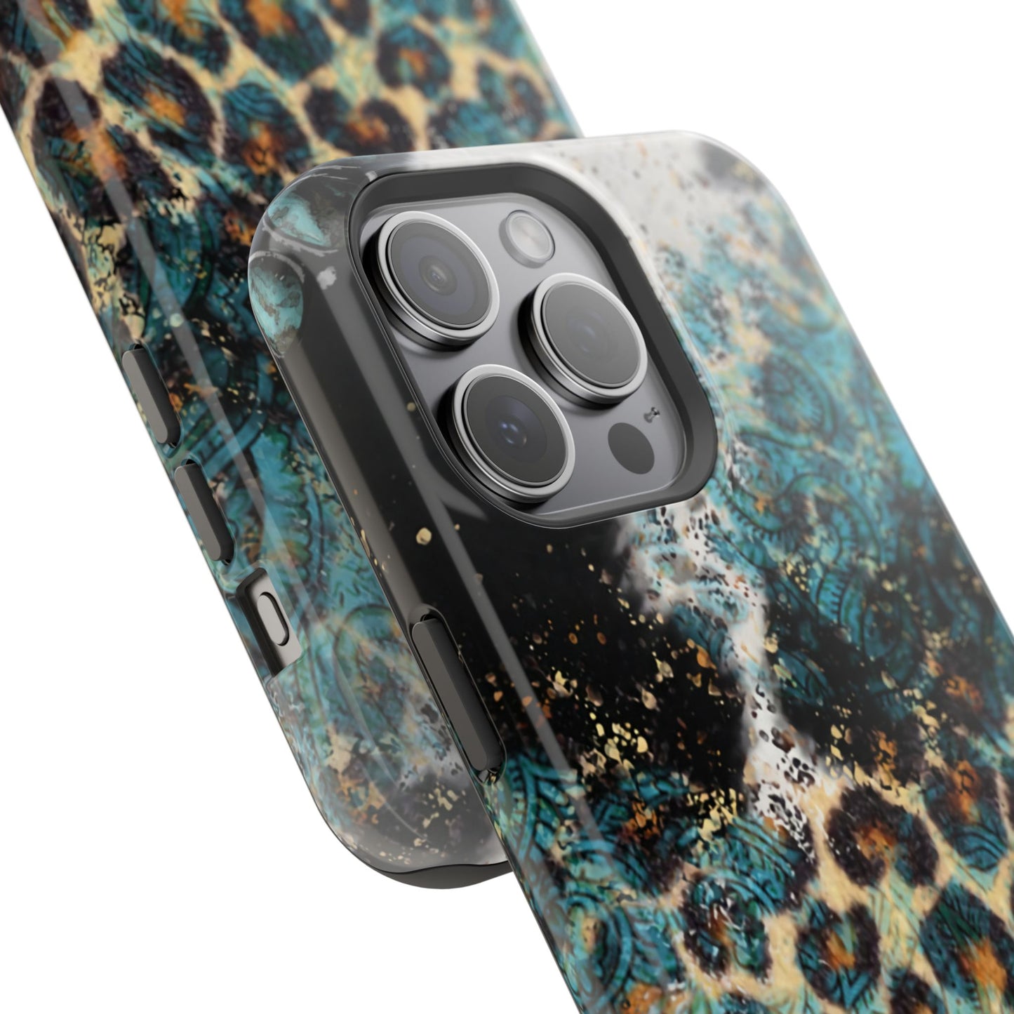 Turquoise Paisley Cowhide Leopard - MagSafe iPhone Series Case