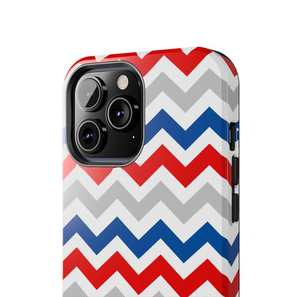 Patriotic Red, White & Blue Chevron – Geometric iPhone Case