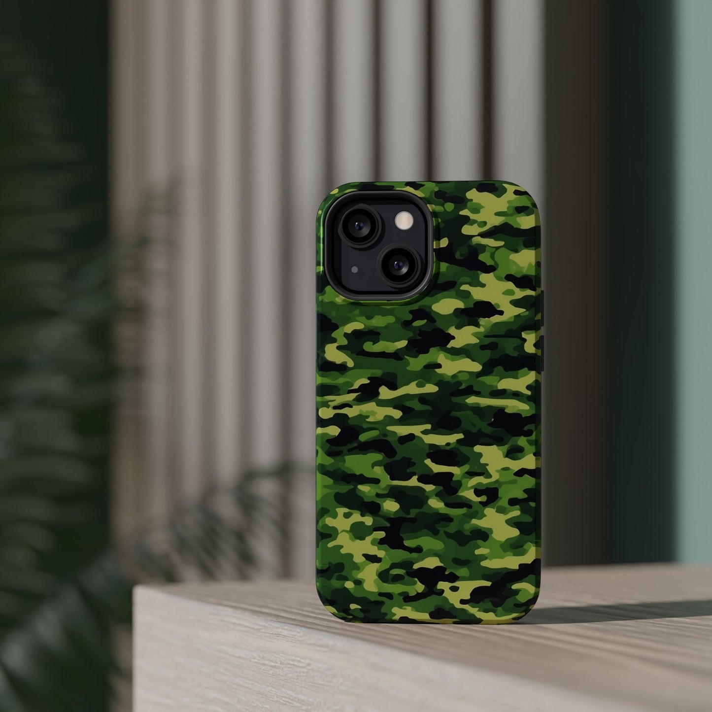 Green Woodland Camouflage – MagSafe iPhone Case, Slim and Shockproof