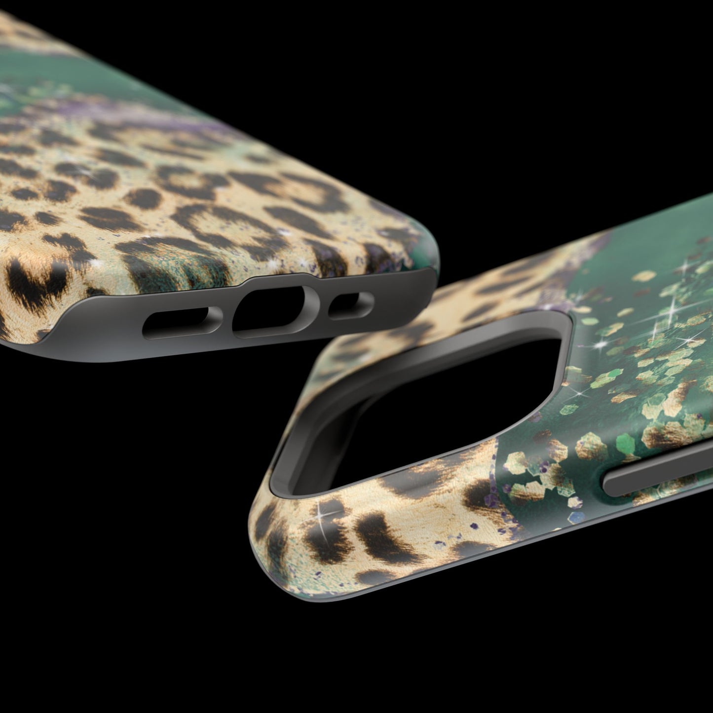 Emerald Glitter Leopard Print - MagSafe iPhone Series Case