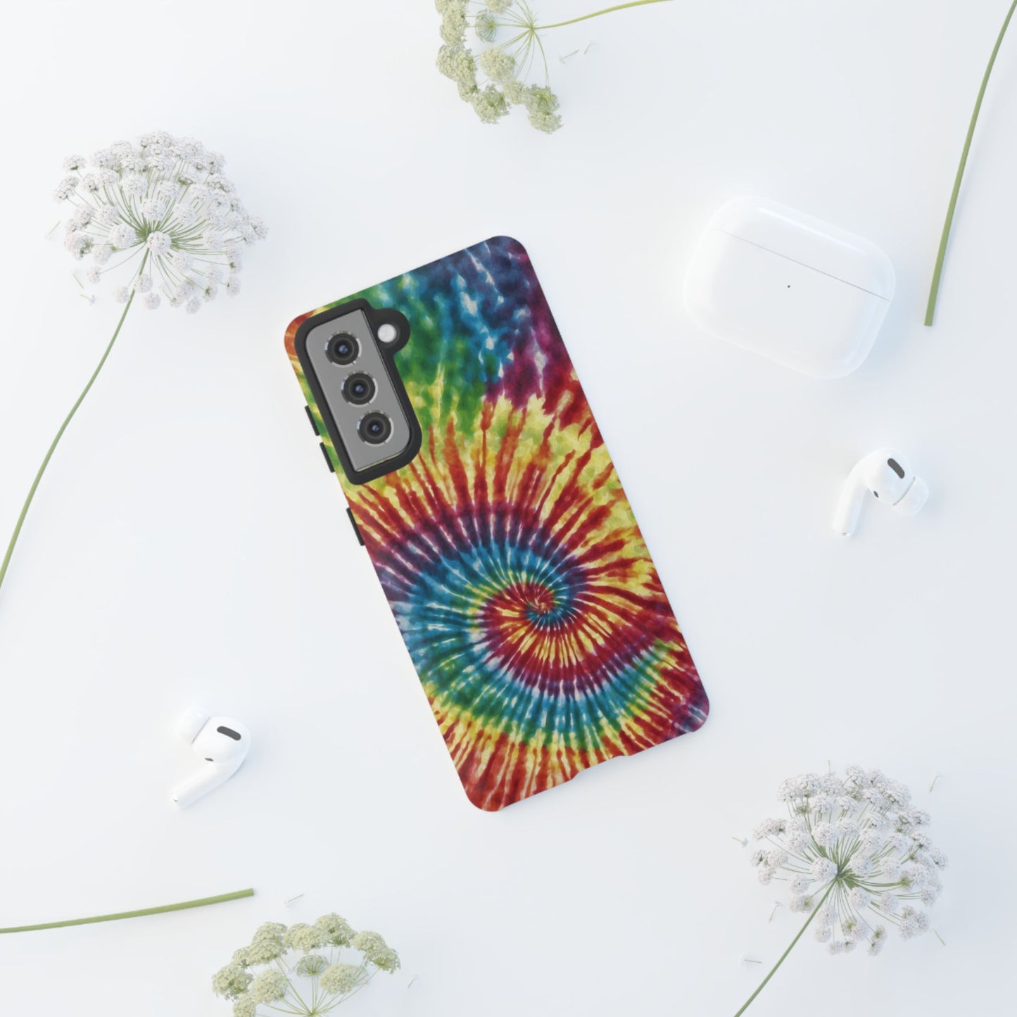 Colorful Retro Tie-Dye Samsung Galaxy Case – Spiral Rainbow Design