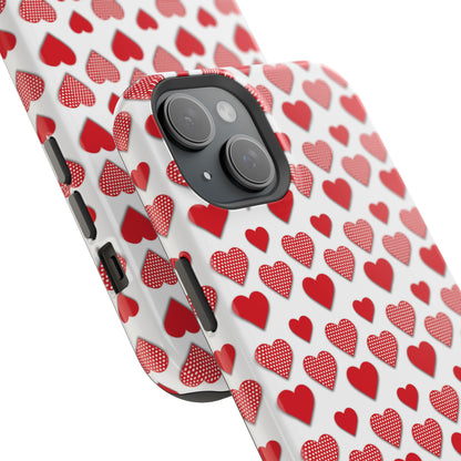 Red & Polka Dot Hearts MagSafe Case