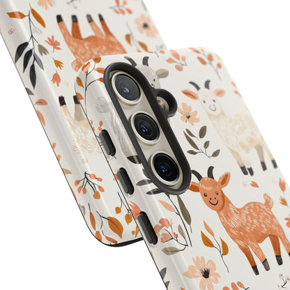 Samsung Galaxy Case: Smiley Goats & Dried Flowers – Vintage Charm