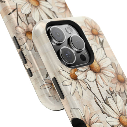 Pastel Daisy MagSafe iPhone Case - Elegant Floral Protective Cover