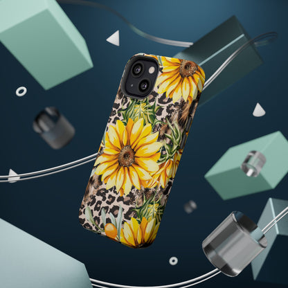 Leopard Sunflower Chic - MagSafe  iPhone Series Case