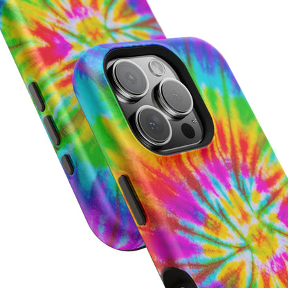 Rainbow Spiral Tie-Dye MagSafe Case – Vibrant Colors & Functionality