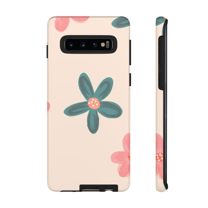 Vintage Floral Tough Samsung Galaxy Case – Soft Matte Finish with Dual-Layer Protection