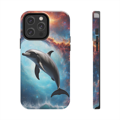 Cosmic Dolphin Space Vibes - iPhone Case