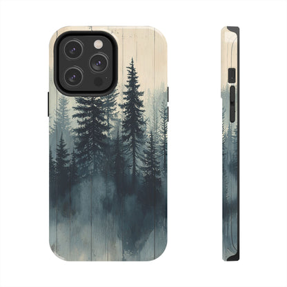 Misty Forest Wood iPhone Case - Nature-Inspired Protective Cover