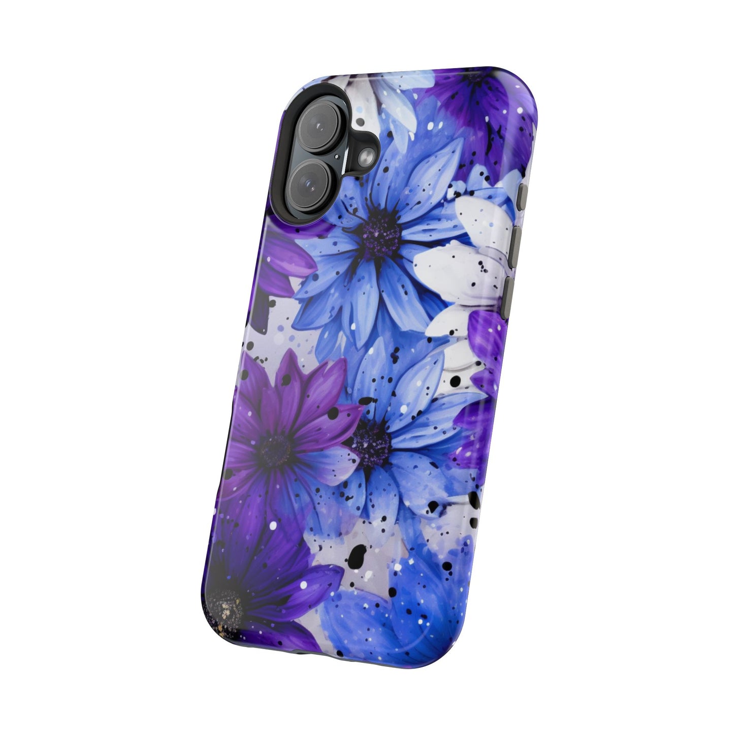 Vibrant Purple & Blue Floral Splash - MagSafe iPhone Series Case