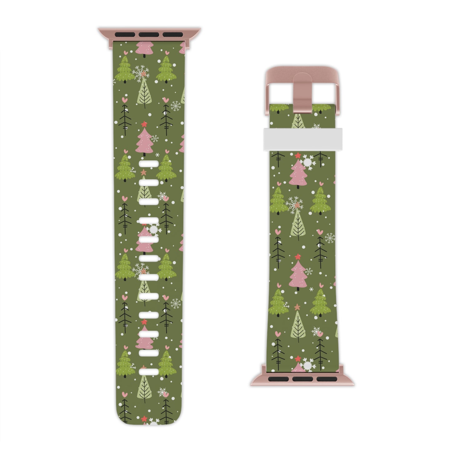 Whimsical Christmas Tree Pattern Apple Watch Band