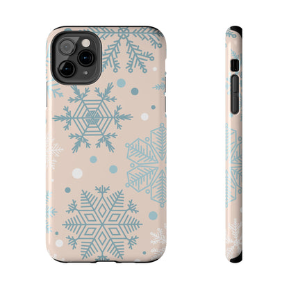 Winter Snowflakes iPhone Case – Shockproof, Smooth Matte Finish, Dual-Layer Protection