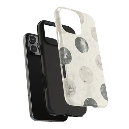 Vintage Polka Dot iPhone Case - Neutral Retro Protective Cover