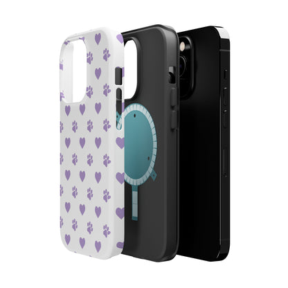 Paw Prints & Hearts – MagSafe iPhone Case with Adorable Pet-Lover Design