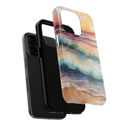 Sunset Waves iPhone Case – Vibrant Watercolor Design