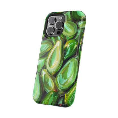 Glossy Avocado MagSafe iPhone Case – Sleek Green 3D Fruit Design, Durable and Stylish