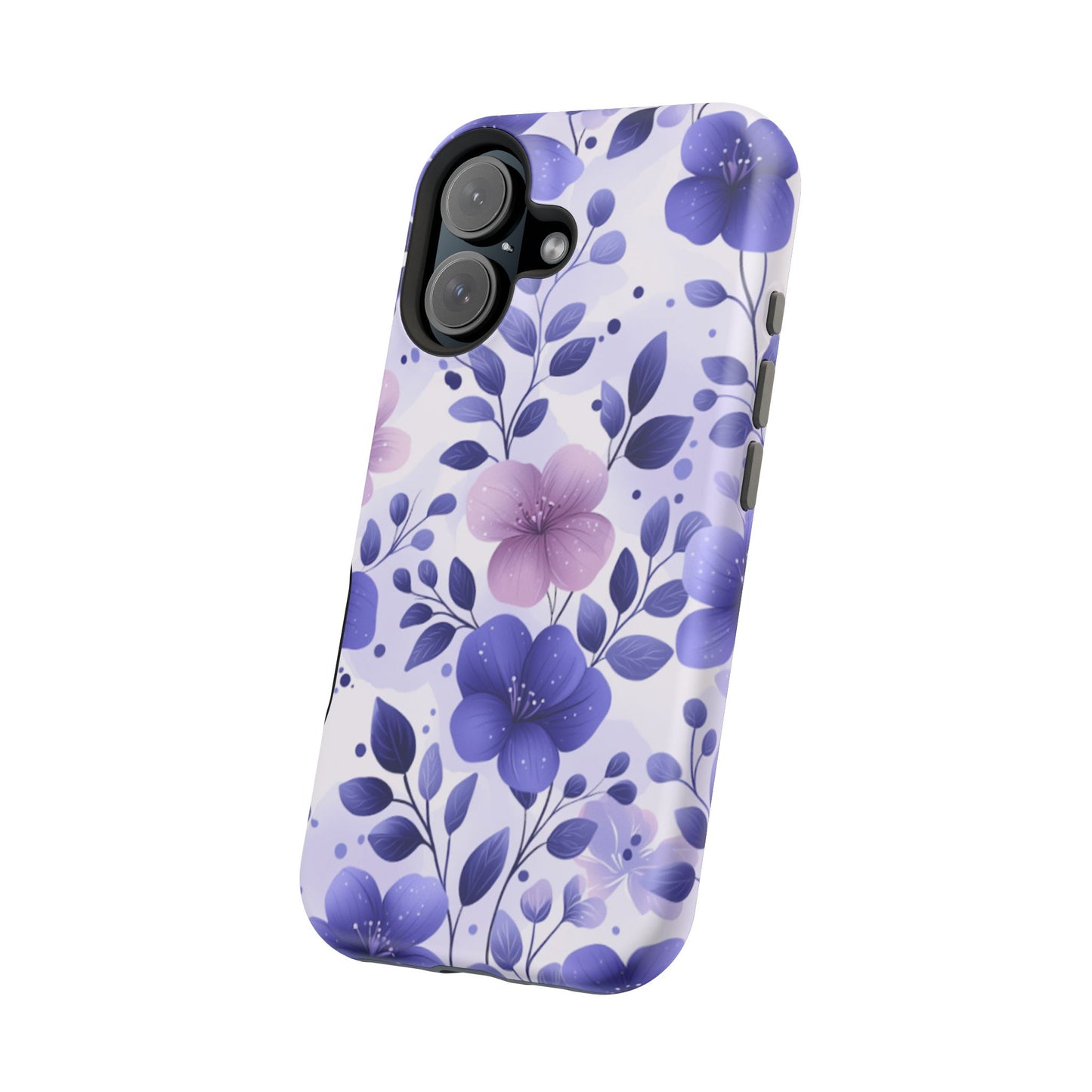 Purple Floral MagSafe iPhone Case – Durable Protection with Elegant Flower Design