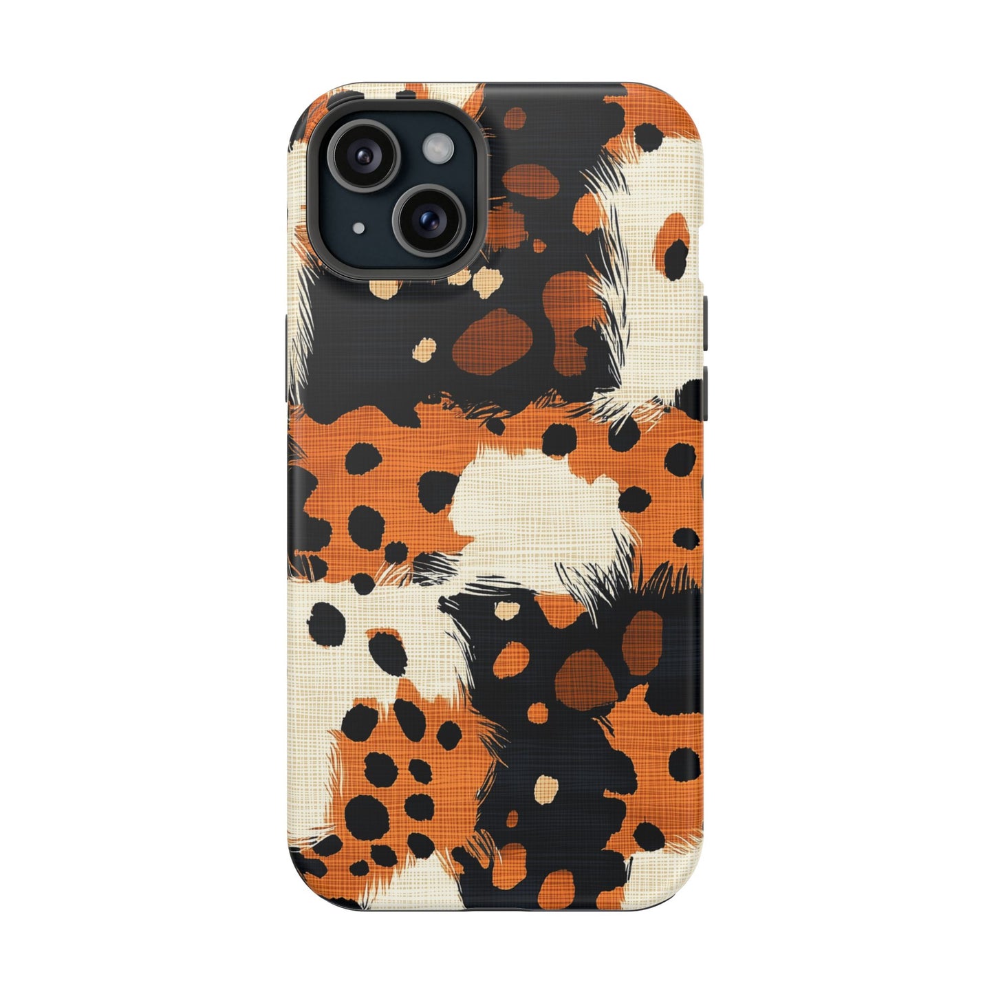 MagSafe iPhone Case: Cheetah Plaid – Brown & Black Pattern