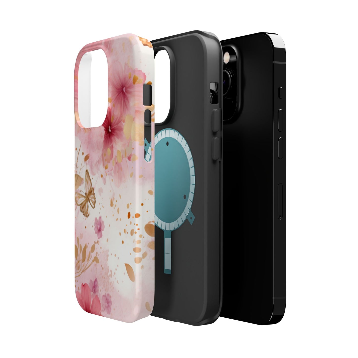 Blush Pink Floral Butterfly - MagSafe iPhone Case