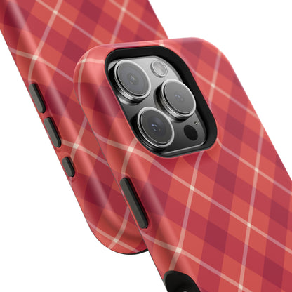 Red Plaid Crisscross – MagSafe iPhone Case