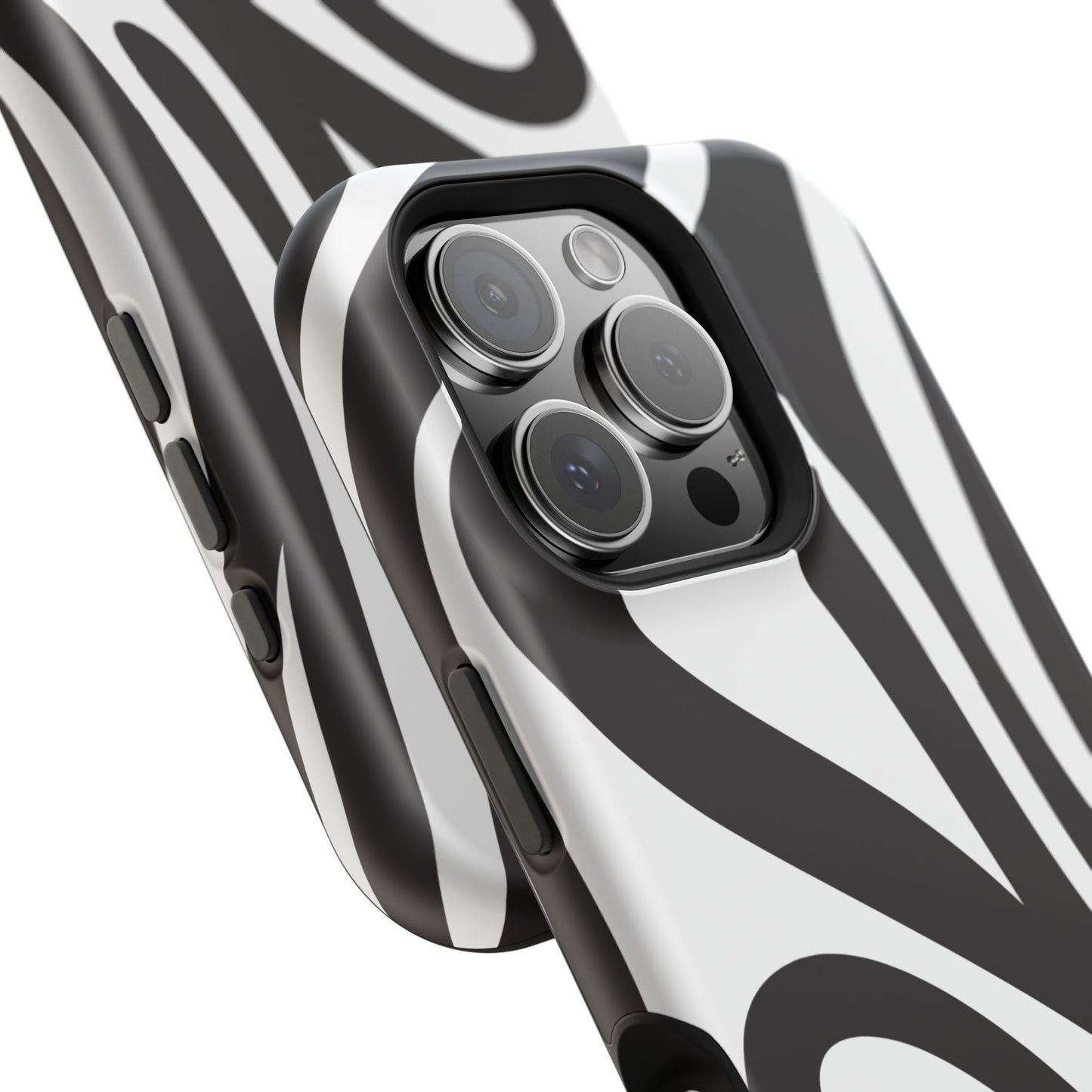 Modern Black and White Abstract Tough MagSafe iPhone Case – Bold Graphic Pattern with Dual-Layer Protection