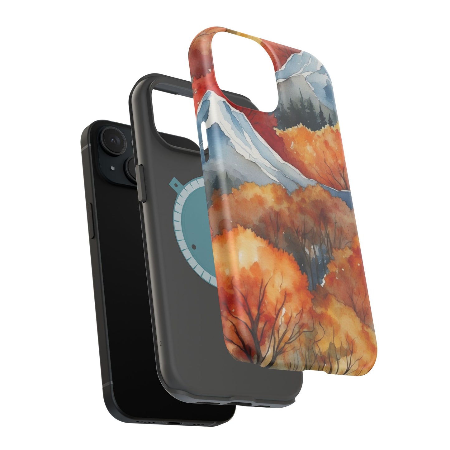 Autumn Mountain Forest Watercolor - MagSafe iPhone Case