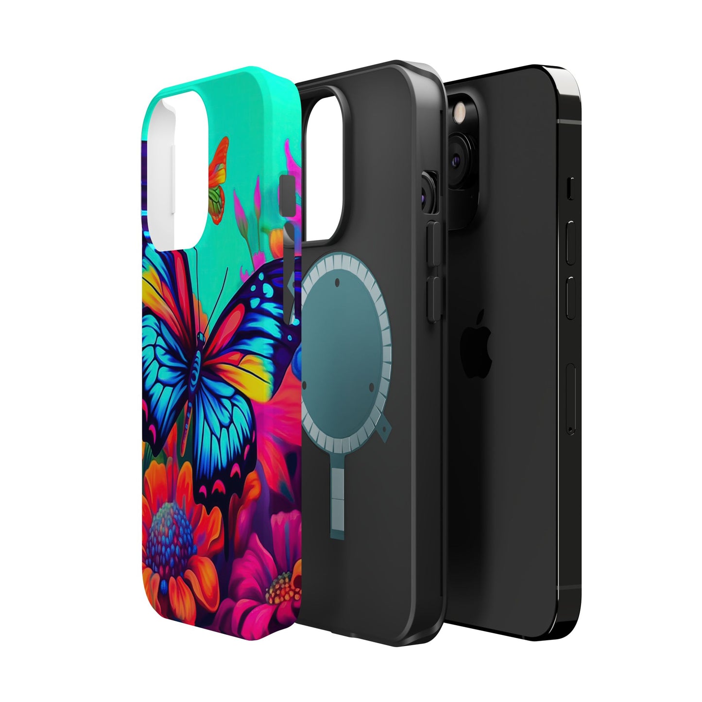 Vivid Butterfly & Floral Burst - MagSafe iPhone Case