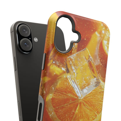 Citrus Orange Splash MagSafe iPhone Case – Dual-Layer Tough Protection, Vibrant Summer Design