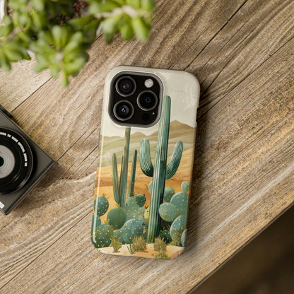 Desert Oasis MagSafe iPhone Case - Embrace the Western Spirit With Cactuses For Your iPhone 15, 14, 13, Pro, Plus, & Pro Max