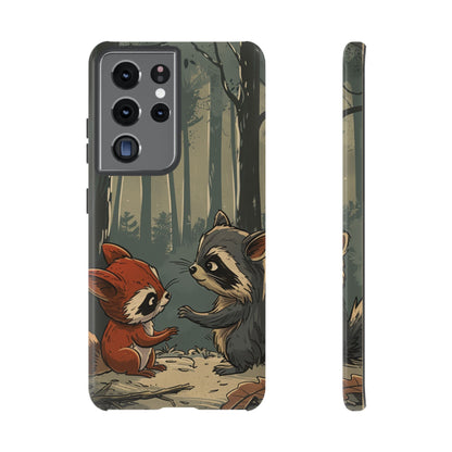 Whimsical Woodland Raccoons Phone Case