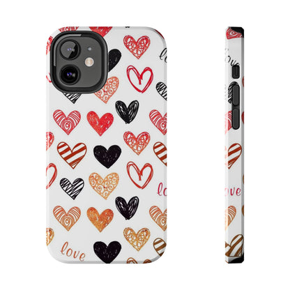 iPhone Case: Hand-Drawn Hearts & Love