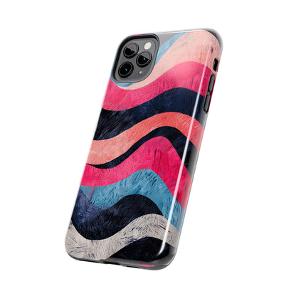 Abstract Wave Pattern iPhone Case – Shockproof, Matte Finish, Dual-Layer Protection