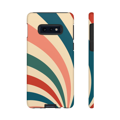 Retro Sunburst Swirl Samsung Galaxy Case – Dual-Layer Protection with Bold 70s Vibes