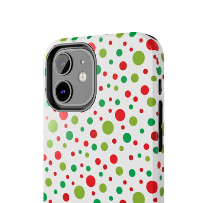 Red & Green Christmas Polka Dots – iPhone Case