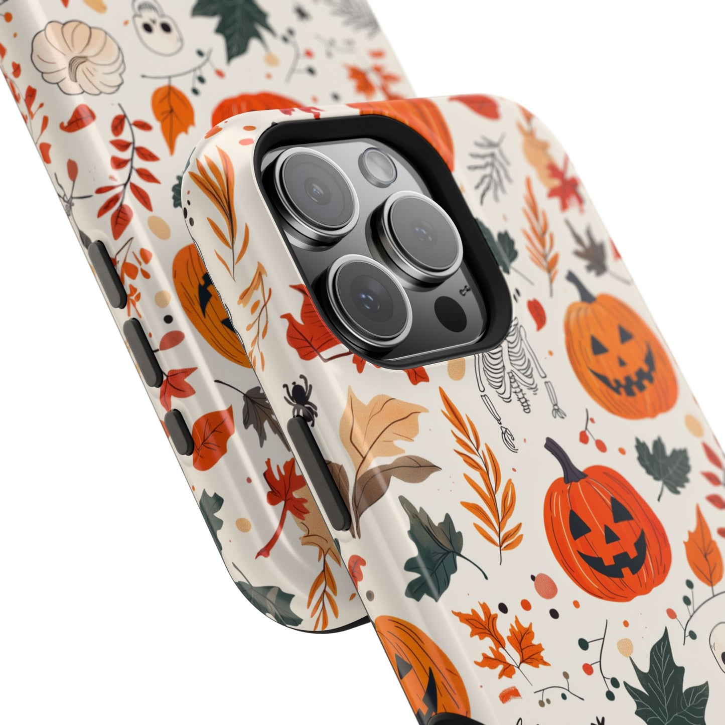 Halloween Pumpkin & Skeleton MagSafe iPhone Case – Spooky Autumn Design