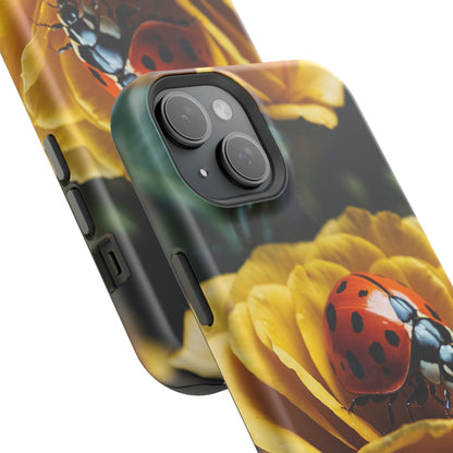 MagSafe iPhone Case: Ladybug on Yellow Petals