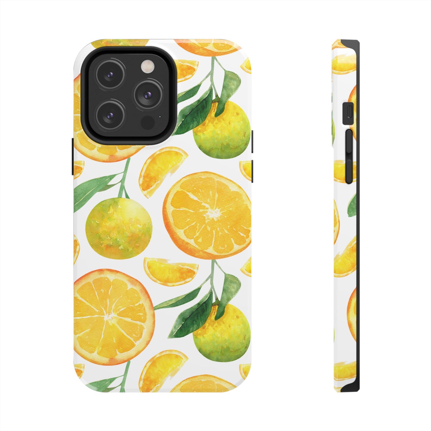 Sunny Citrus Grove Tough iPhone Case – Watercolor Orange Design, Dual - Layer Protection - BOGO Cases