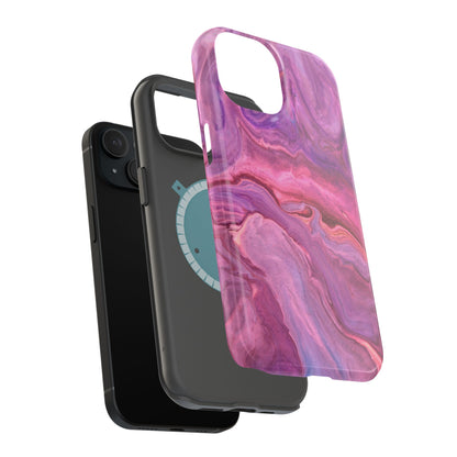 Lavender Dreamscape – MagSafe Case with Abstract Purple & Pink Marble Art