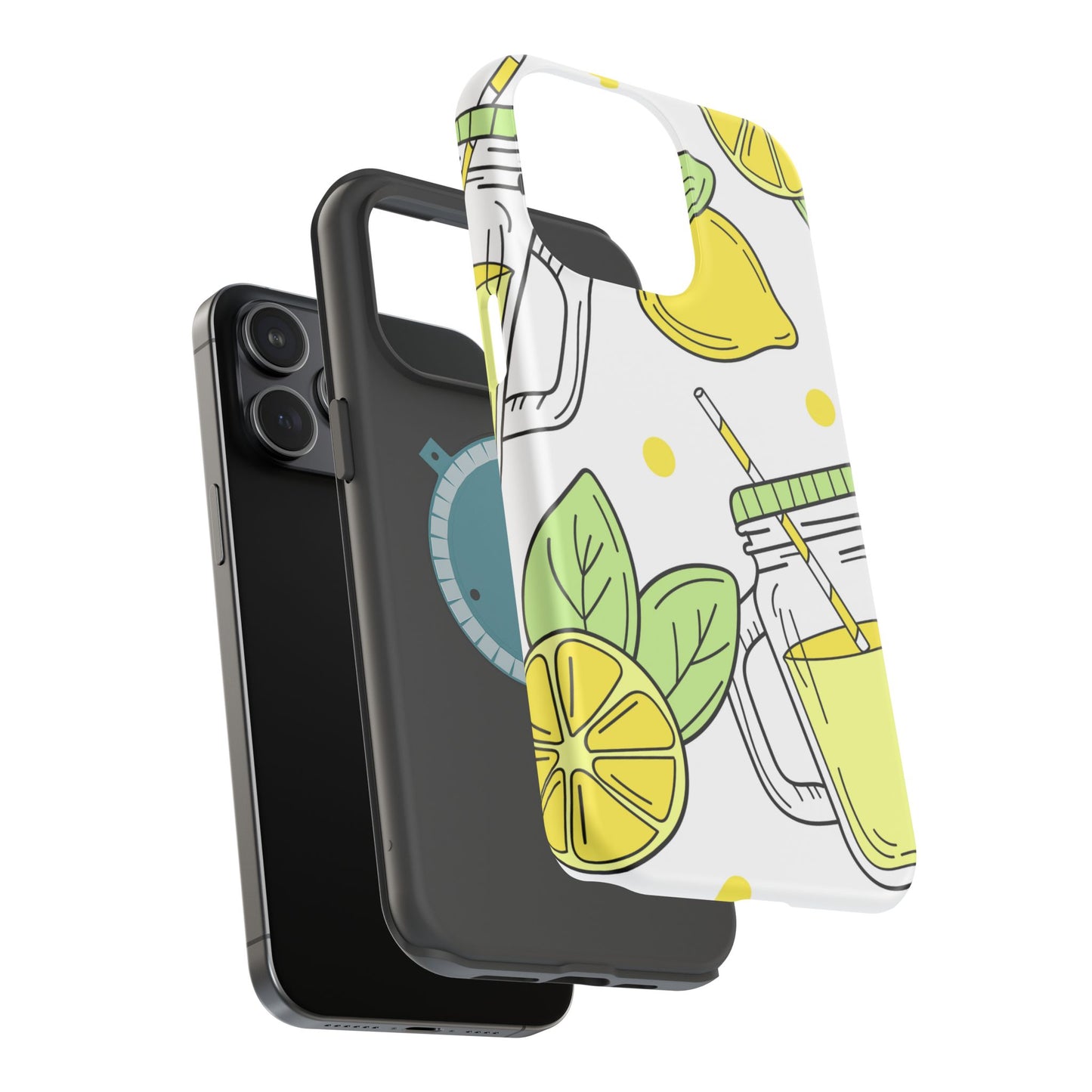 Lemonade Love Tough MagSafe iPhone Case – Fun Lemon Mason Jar Design, Dual-Layer Protection