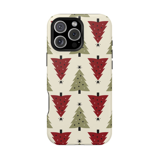 Retro Christmas Trees Pattern - MagSafe iPhone Series Case