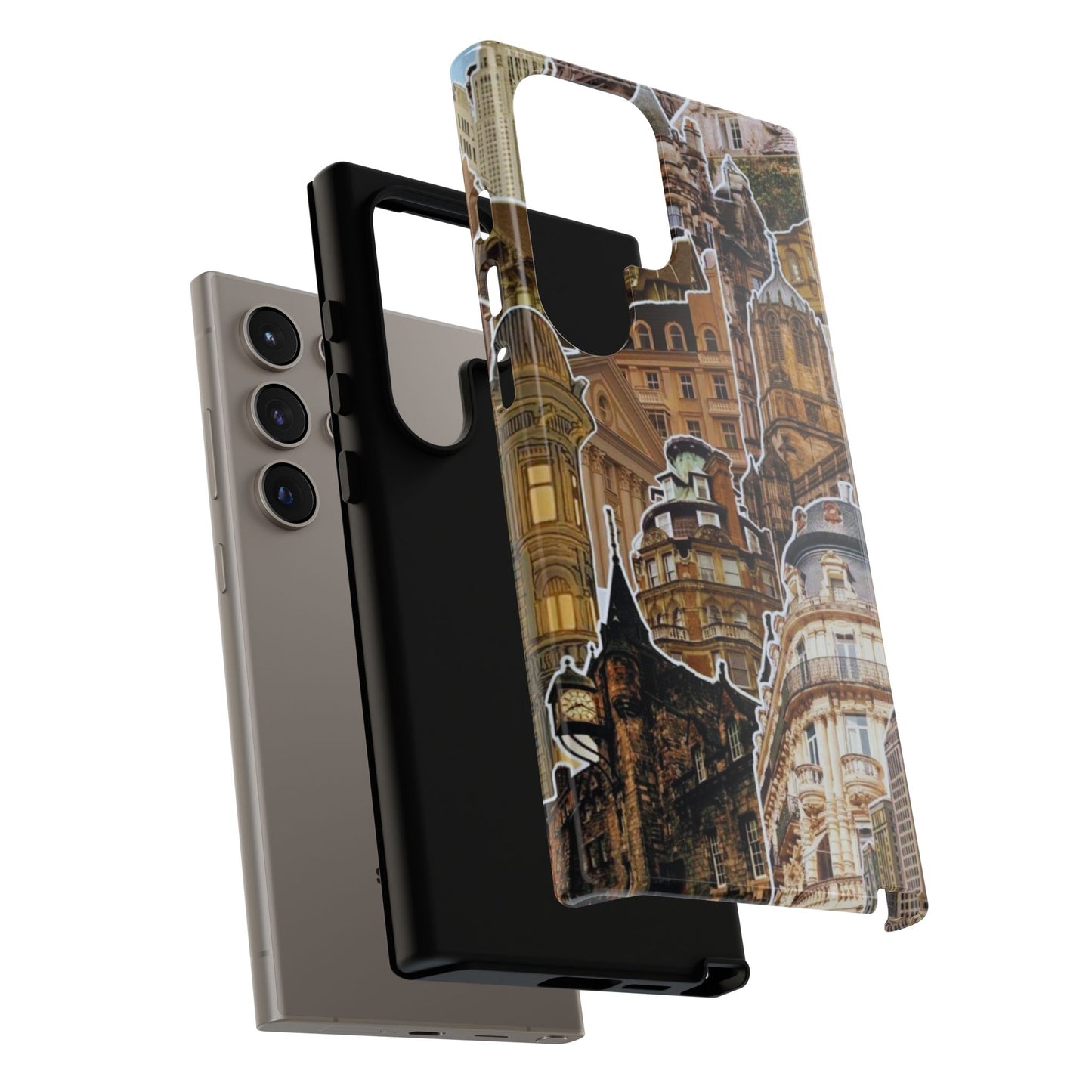 Vintage Architectural Collage Samsung Galaxy Case – Tough Dual-Layer Protection with Matte Finish