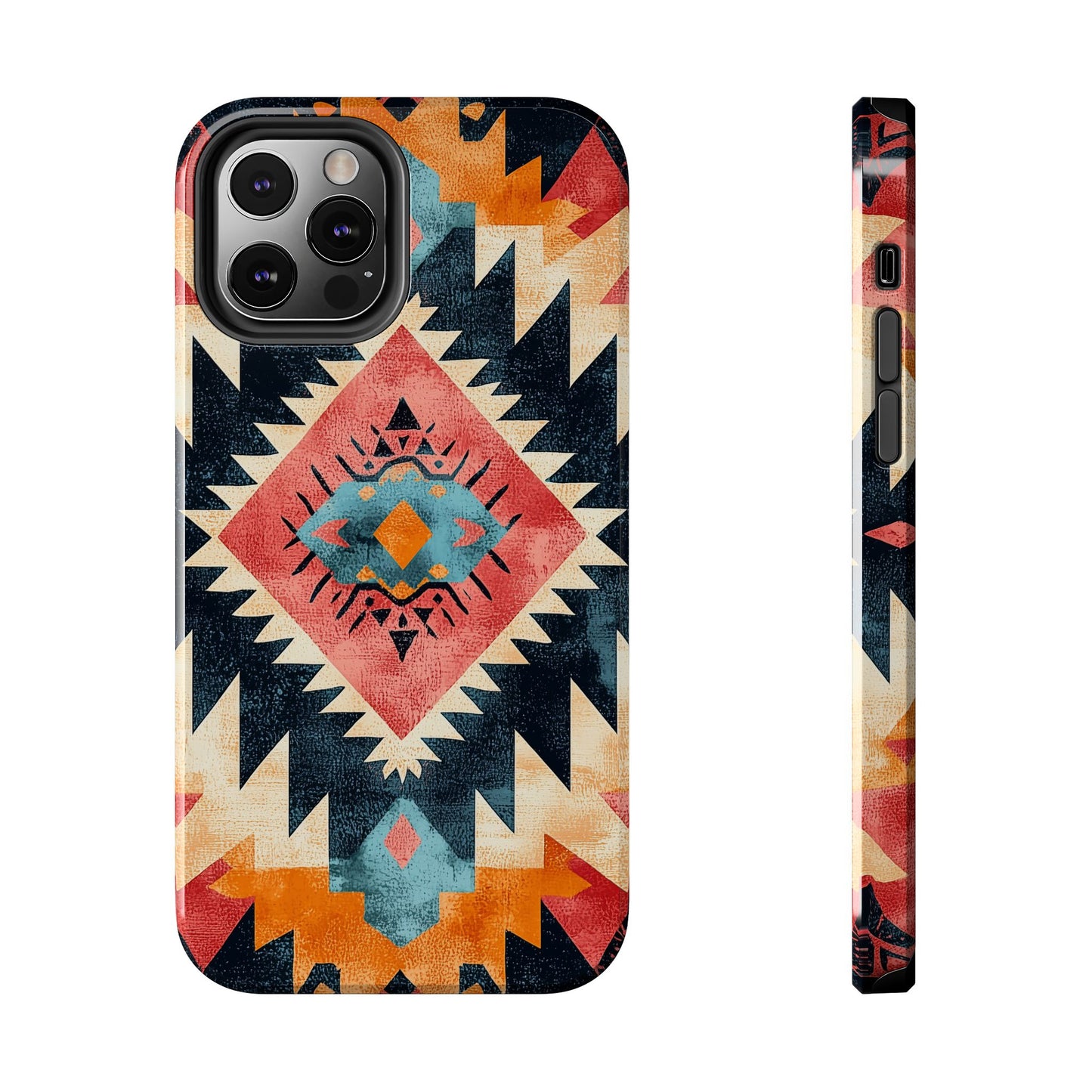 Bold Aztec Pattern Tough iPhone Case – Vibrant Geometric Design, Dual - Layer Protection - BOGO Cases